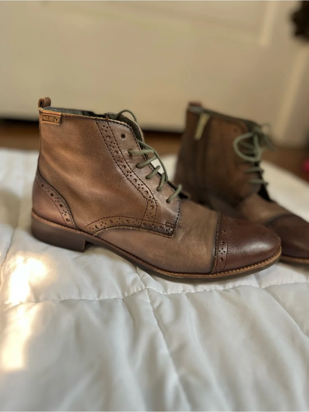 PIKOLINOS women’s Brown Leather Ankle Booties size 37